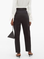 Thumbnail for your product : Nili Lotan Lia Front-pleated Silk-satin Trousers - Black