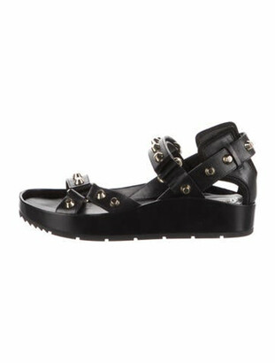 Balenciaga Studded Leather Gladiator Sandals Black - ShopStyle