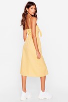 Thumbnail for your product : Nasty Gal Womens Cut Out Bow Linen Midi Dress - Yellow - L