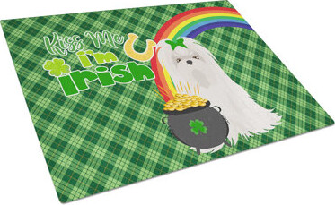 EvoNet St. Patrick's Day Glass Cutting Board - Large Tempered Glass Serving & Chopping Board With Non-slip Feet