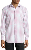 Thumbnail for your product : Robert Graham Panter Grid-Check Poplin Dress Shirt, Burgundy