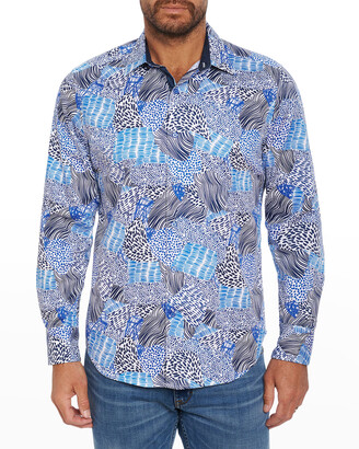 Robert Graham Brodie Long Sleeve Woven Shirt Blue