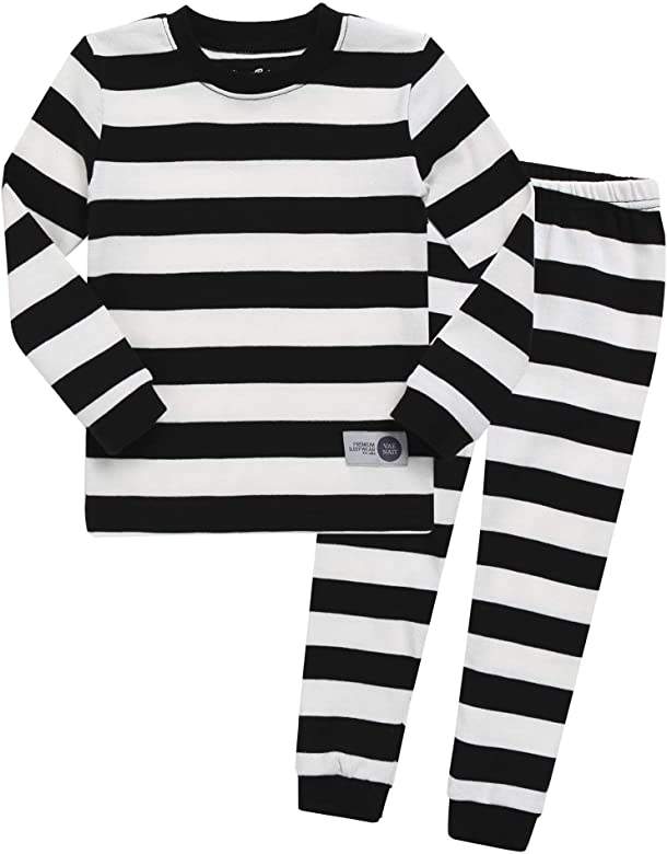 Vaenait Baby 12M-7T Kids Little Boys Girls Unisex Toddler Colorful Stripe/Simple Sleepwear Pajama 2pcs Set