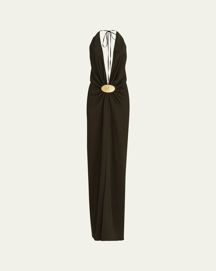 Silvia Tcherassi Rowan Gathered Halter Dress