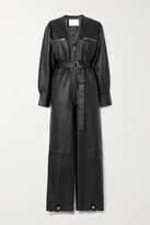 Thumbnail for your product : REMAIN Birger Christensen Suzanne Belted Leather Jumpsuit
