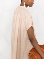 Thumbnail for your product : Aspesi Gathered Detailing Linen Kaftan-Dress