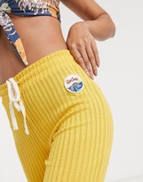 Thumbnail for your product : Rip Curl Boardwalk ribbed flared pants in mustard
