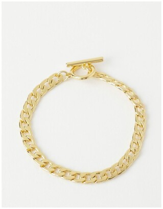 Basque Flat Link Gold Plated Bracelet