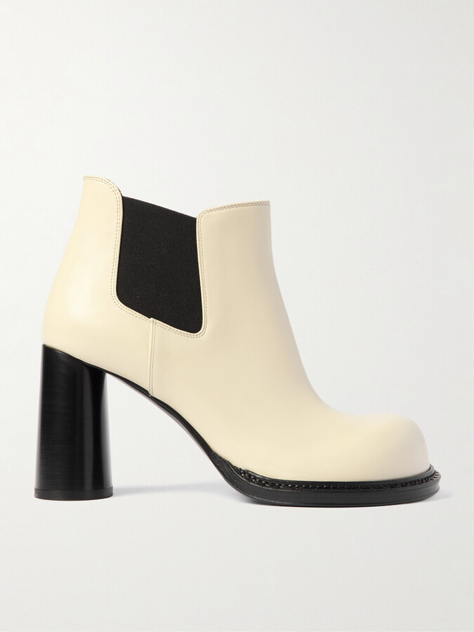 Bottega Veneta Leather Ankle Boots - Off-white