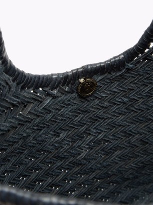 DRAGON DIFFUSION Triple Jump Small Woven-leather Basket Bag - Navy