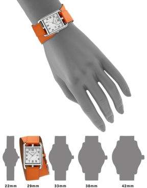 Hermes Cape Cod Stainless Steel & Leather Double-Wrap Watch