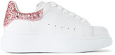 Thumbnail for your product : Alexander McQueen Kids White & Pink Sparkle Tab Oversized Sneakers