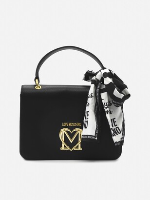 Love Moschino Shoulder Bag With Foulard And Logo Detail - ShopStyle