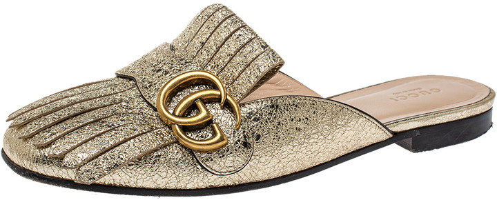 gucci marmont mules gold