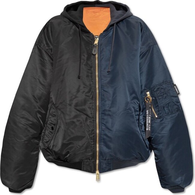 Vetements Two-Toned Zipped Bomber Jacket ShopStyle