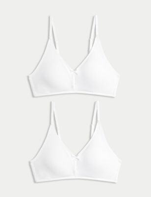 M&S Collection 2pk Non-Wired Bralette First Bra A - ShopStyle