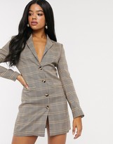 Thumbnail for your product : In The Style x Fashion Influx blazer dress in check print co ord