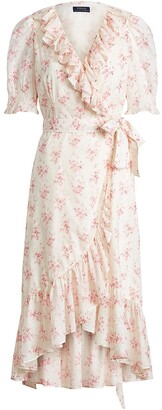 Polo Ralph Lauren Floral-Print Cotton Wrap Dress