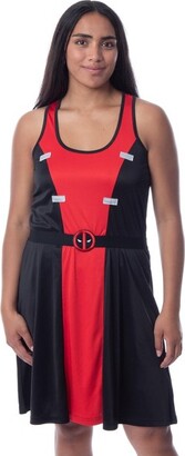 Intimo Marvel Womens' Deadpool Classic Costume Racerback Nightgown Pajama Dress (S) Black