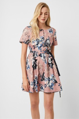French Connection Amalfi Corsetta Floral Belted Dress