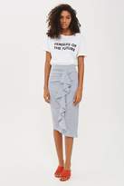 Thumbnail for your product : Topshop Stripe ruffle midi skirt