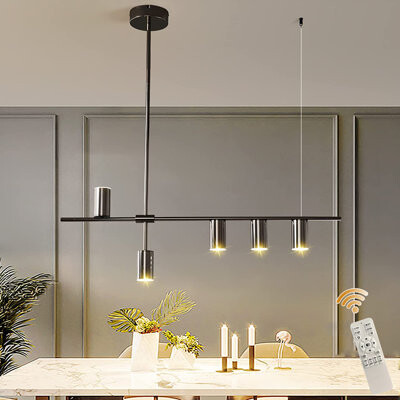 Orren Ellis Light Fixtures, Dimmable Modern Led Chandelier Lighting With Spotlights, Adjustable Linear Pendant For Kitchen Island Dining Roo - ShopStyle
