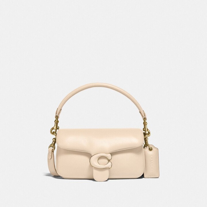 coach white leather shoulder bolsa