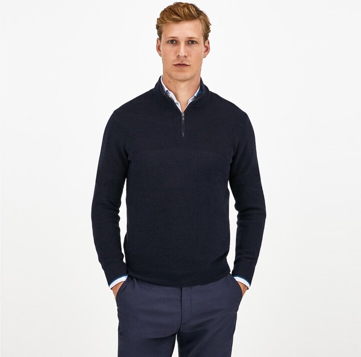 Mens Half Zip Navy Sweatshirt | ShopStyle