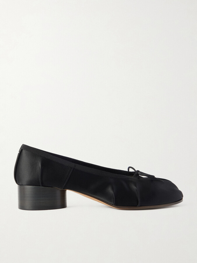 Maison Margiela Tabi Ballerina Split-toe Satin Pumps - Black