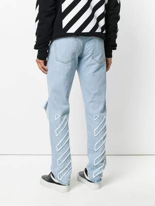 Off-White Diag raw cut jeans