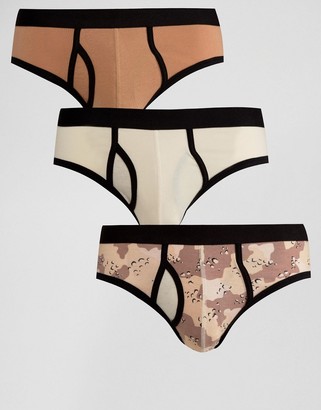 ASOS Briefs With Camo Print 3 Pack