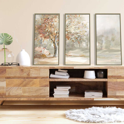 Picture Perfect International Golden Day - 3 Piece Floater Frame Print on Canvas