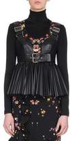 Thumbnail for your product : Givenchy Faux-Leather Pleated Bustier with Buckle, Black