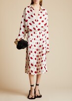 Thumbnail for your product : KHAITE The Tudi Skirt in Cream with Red Lip Print