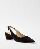 Thumbnail for your product : Ann Taylor Suede Block Heel Slingback Pumps
