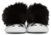 Thumbnail for your product : Joshua Sanders White Pom Pom Slip-On Sneakers