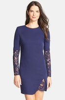 Thumbnail for your product : Cynthia Steffe Lace Inset Crepe Shift Dress