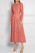 Thumbnail for your product : Elie Saab Cotton-blend Lace Dress - Antique rose