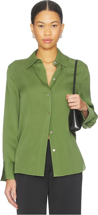 Vince Long Sleeve Button Down Blouse