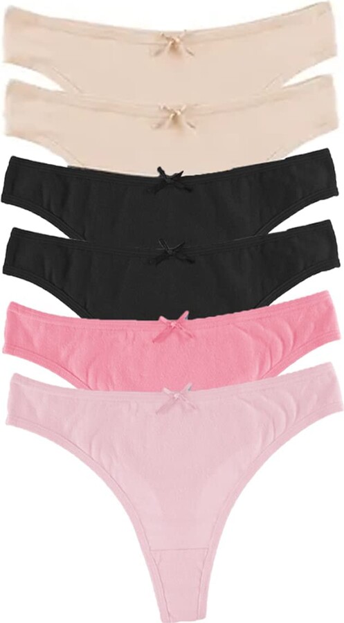 Jo & Bette Lace Thongs for Women Cotton Underwear Breathable Low