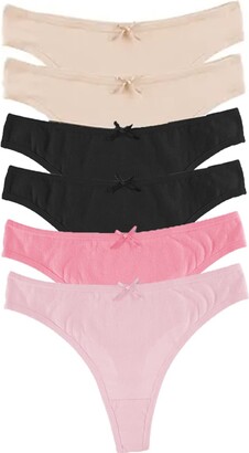 Jo & Bette Cotton Thong Bikini Underwear Seamless Breathable Panties for  Women - ShopStyle Knickers