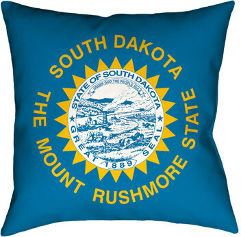 ArtVerse Centers South Dakota Flag in , Poly Twill/Pillow Cover-Concealed Zipper-Indoor