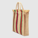 Thumbnail for your product : Gucci Straw large top handle tote