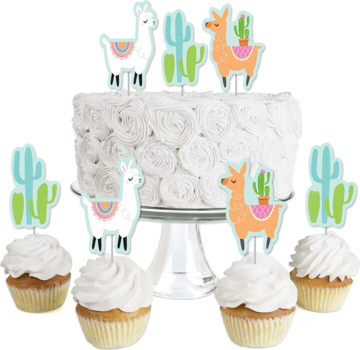 Big Dot of Happiness Whole Llama Fun Dessert Cupcake Toppers Llama