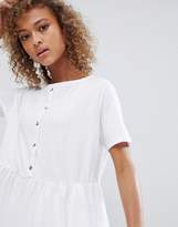 Thumbnail for your product : ASOS DESIGN button front smock dress with pockets
