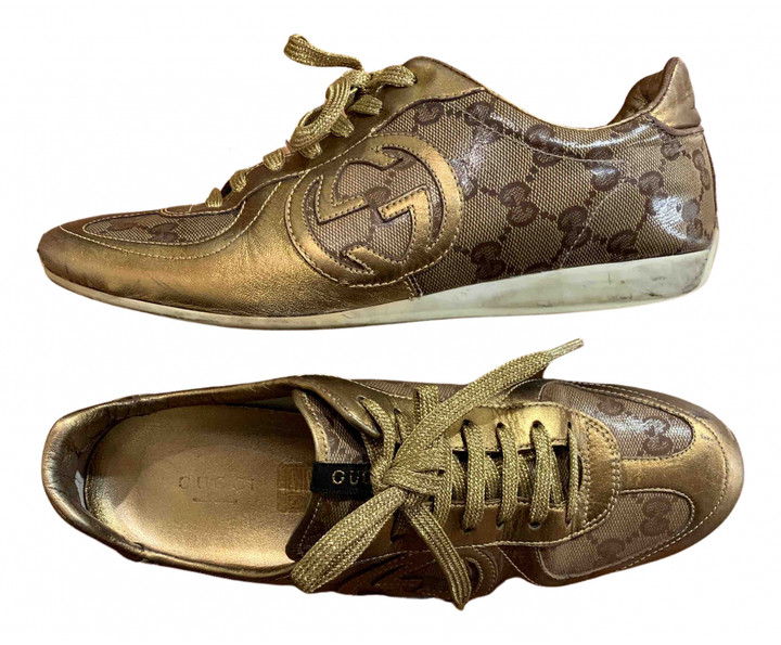 gucci gold trainers