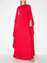 Thumbnail for your product : Carolina Herrera Cascading Cape-Style Gown