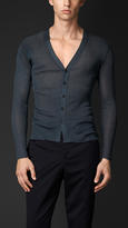Thumbnail for your product : Burberry Knitted Ribbed Silk Cardigan