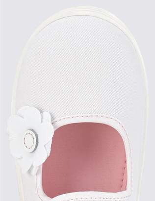 Marks and Spencer Kids' Canvas Floral Applique Plimsolls (7 Small - 4 Large)