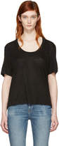 Thumbnail for your product : Frame Black Linen U-Neck T-Shirt